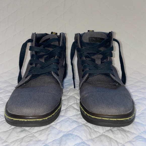 Dr. Doc Martens Women’s 7 Black Gray Maelly Canvas Lace Up Ankle Boots - Picture 2 of 8